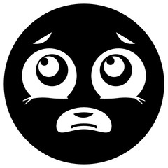 
Eyes full on water, crying emoji icon in solid style 
