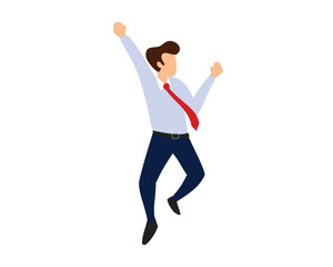 Businessman Celebrating Success Achievement Illustration