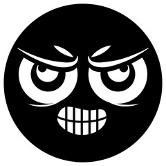 
Cute facial expression, grinning emoticon vector 

