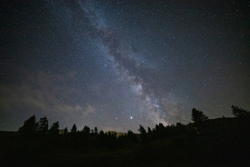 Obraz na płótnie Canvas Foto notturna della Via Lattea dal pianeta Terra