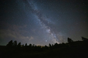 Foto notturna della Via Lattea dal pianeta Terra