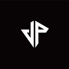 Initial J P letter with kite modern style logo template vector