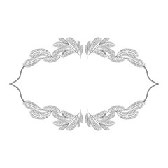 monochrome black frame with copy space from ears of wheat. decorative element for banner, diploma, business card.