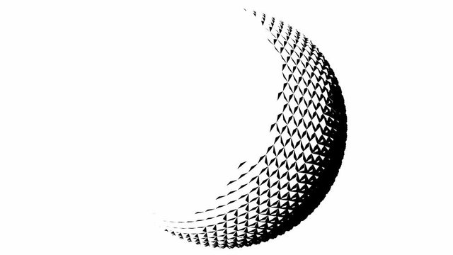 Globe defragmenting and redoing on white background