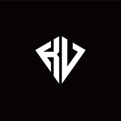 Initial K V letter with kite modern style logo template vector