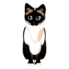 Isolated laperm cat breed animals icon - Vector