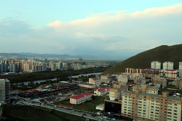 Fototapeta na wymiar The panoramic view of the entire city of Ulaanbaatar in mongolia