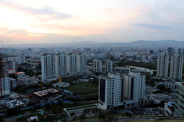 Fototapeta premium The panoramic view of the entire city of Ulaanbaatar in mongolia