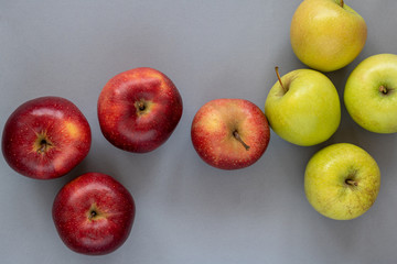 Closeup shot of red and green apples