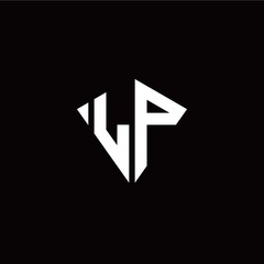 Initial L P letter with kite modern style logo template vector