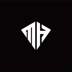 Initial M H letter with kite modern style logo template vector