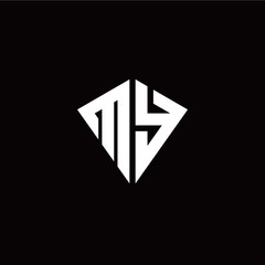 Initial M Y letter with kite modern style logo template vector