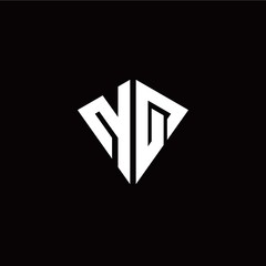 Initial N Q letter with kite modern style logo template vector