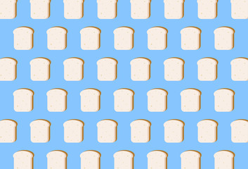 Illustration Vector Graphic Of White bread Seamless Pattern, Suitable For Background With Fast Food Theme
