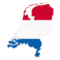 Netherlands Holland map on white background with clipping path