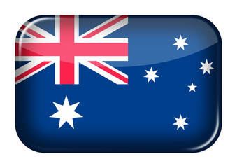 Australia web icon rectangle button with clipping path 3d illustration