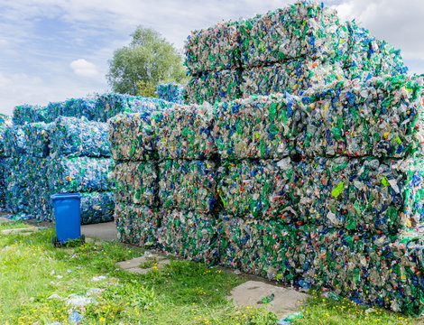 Pile of plastic waste for recycling