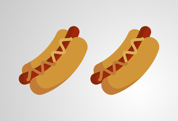 Flat Illustration of Fast Food Hot Dog, Food themed design or World Food Day