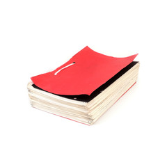 Archive office red folder isolated on white background