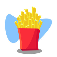 Flat Design Illustration Of French fries, A Design That Is Suitable For Fast Food And Junk Food Themes
