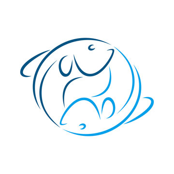 abstract fish logo icon concept