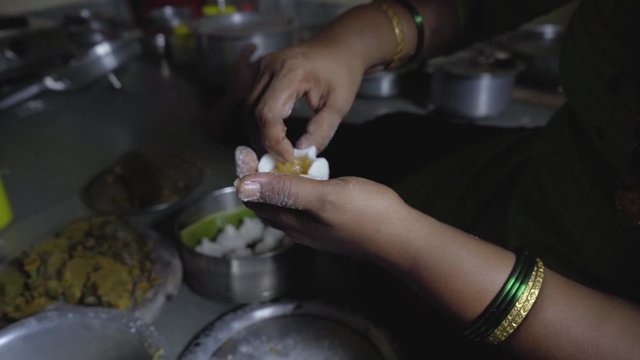 making of modak indian sweet dish