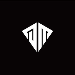 Initial Q M letter with kite modern style logo template vector