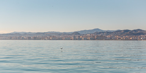 Malaga beaches seen from the Mediterranean Sea