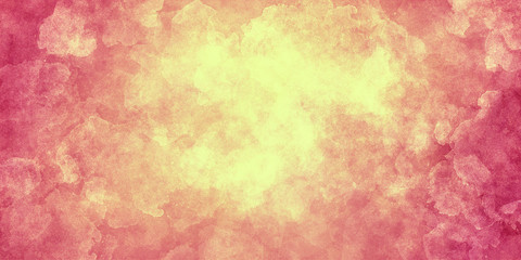 pink grunge abstract stylish bright background with space effect, noise, spots and yellow space in center