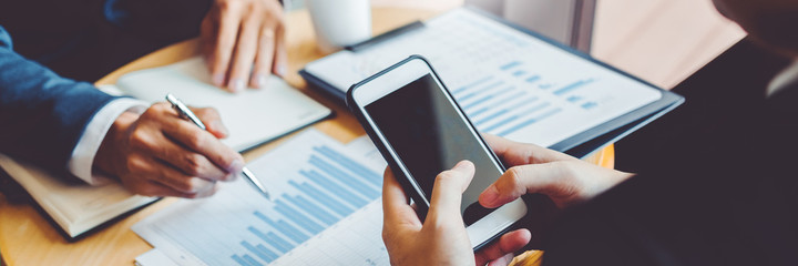 Business Consulting meeting working and brainstorming new business project finance investment concept