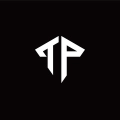 Initial T P letter with kite modern style logo template vector