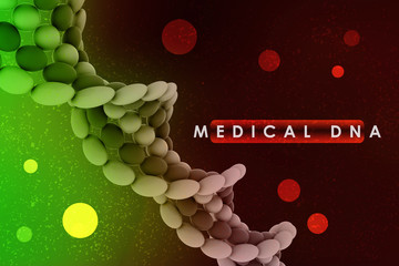 3d render of dna structure, abstract background