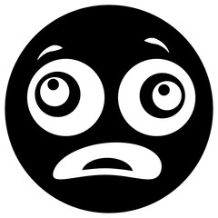 Fototapeta premium Screaming with shocked emoticon, editable icon in solid style 