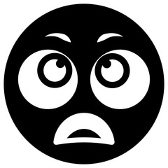 
Screaming with shocked emoticon, editable icon in solid style 
