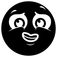 
Smiled teeth emoji in trendy solid style 
