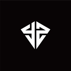 Initial Y Z letter with kite modern style logo template vector