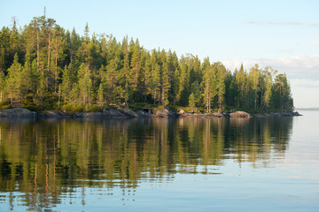 Fototapeta na wymiar North Karelia lake at summer time.
