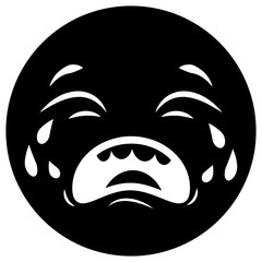 
Weeping emoji icon, editable vector of crying face 
