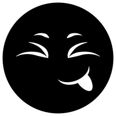
Design of eyes closed and tongue out emoji, stuck out tongue editable cute emotag 
