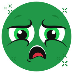 
Restless emoji, editable icon of tired emoticon 
