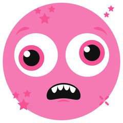 
Screaming with shocked emoticon, editable icon in flat style 
