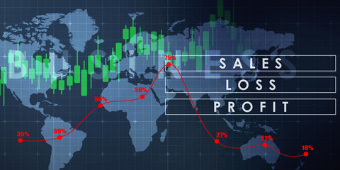 2d rendering Stock market online business concept. business Graph 
