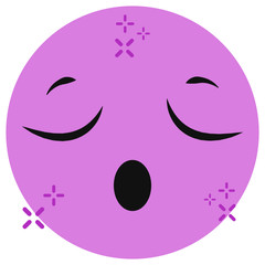 
Design of sleepless emoticon in modern flat style 
