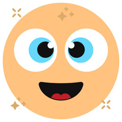 Slightly happy icon, facial expression concept 