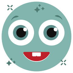 Fototapeta premium Smiled teeth emoji in trendy flat style 