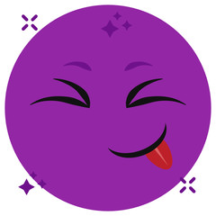 
Design of eyes closed and tongue out emoji, stuck out tongue editable cute emotag 
