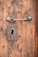 Metal Lock of Wooden Door