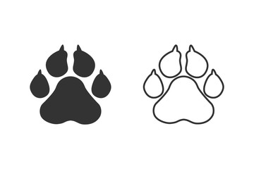 Pets line icon set, vector paw print - animal illustration, pet symbol