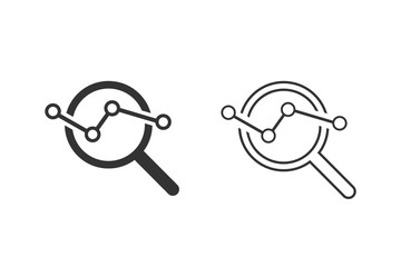 Analysis Line Icon set vector on white