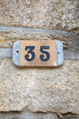 Number Thirty-Five on Wall